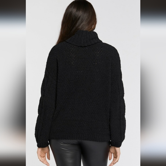 Seven7 Black Chenille Cowl Neck Sweater - Picture 2 of 14